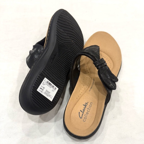 CLARKS LAURIEANN RAE WOMEN SLIPPERS COLOR BLACK NOIR - Picture 4 of 9